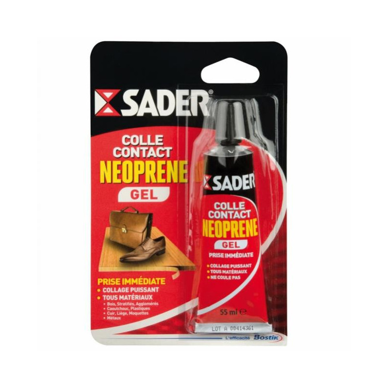 Colle contact néoprène GEL SADER - Format: Boite en métal avec spatule de 250 ml