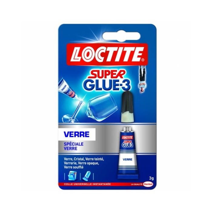 Colle Super Glue 3 spécial verre 3 g - Loctite 1