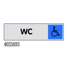 Plaque toilettes handicapés Novap en plexi couleur 170x45mm - NOVAP - 4033693 0