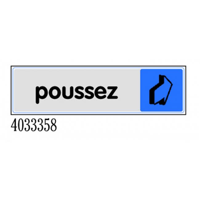 Plaquette de porte ''Poussez'' (Horizontal) en plexiglas 170 x 45 mm - NOVAP - 4033358 0