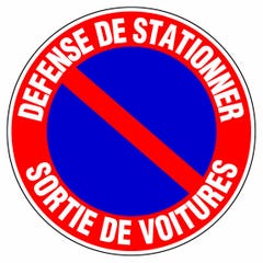 Panneau d’interdiction rond 300mm ''Défense de stationner sortie de voitures'' - NOVAP - 4060323 5