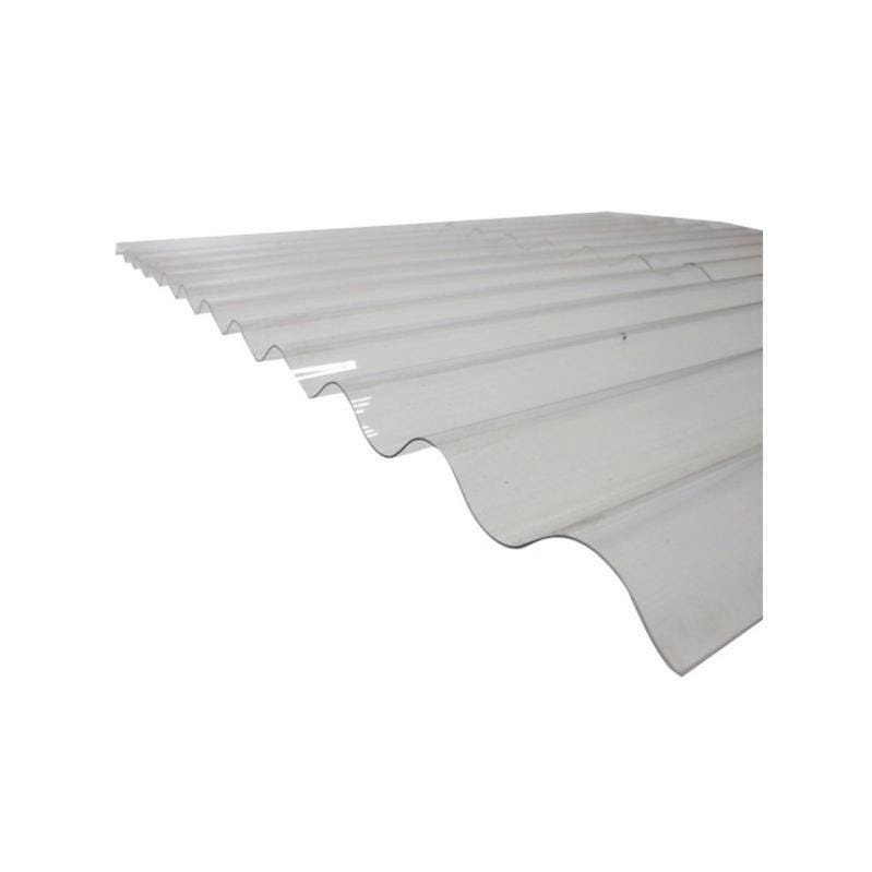 Plaque PVC ondulée (PO 76/18 - petites ondes) Transparent, l : - 90cm, L : - 1.52m 0