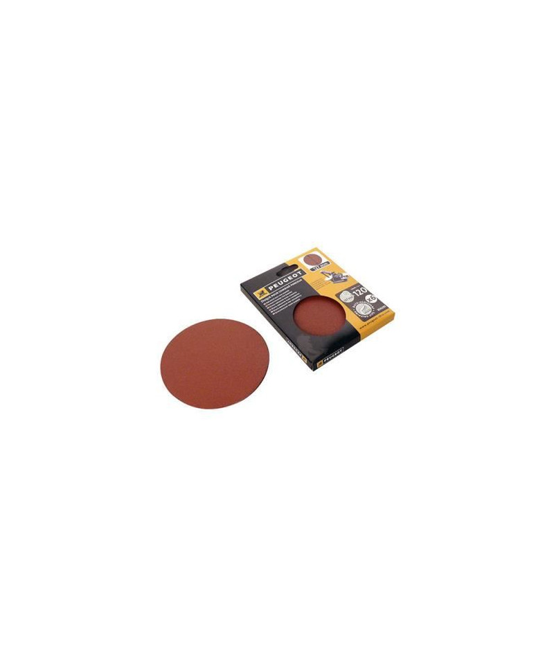 Jeu de 6 abrasifs Velcro ?127mm - Grain 120 Diametre 127 MM PEUGEOT OUTILLAGE