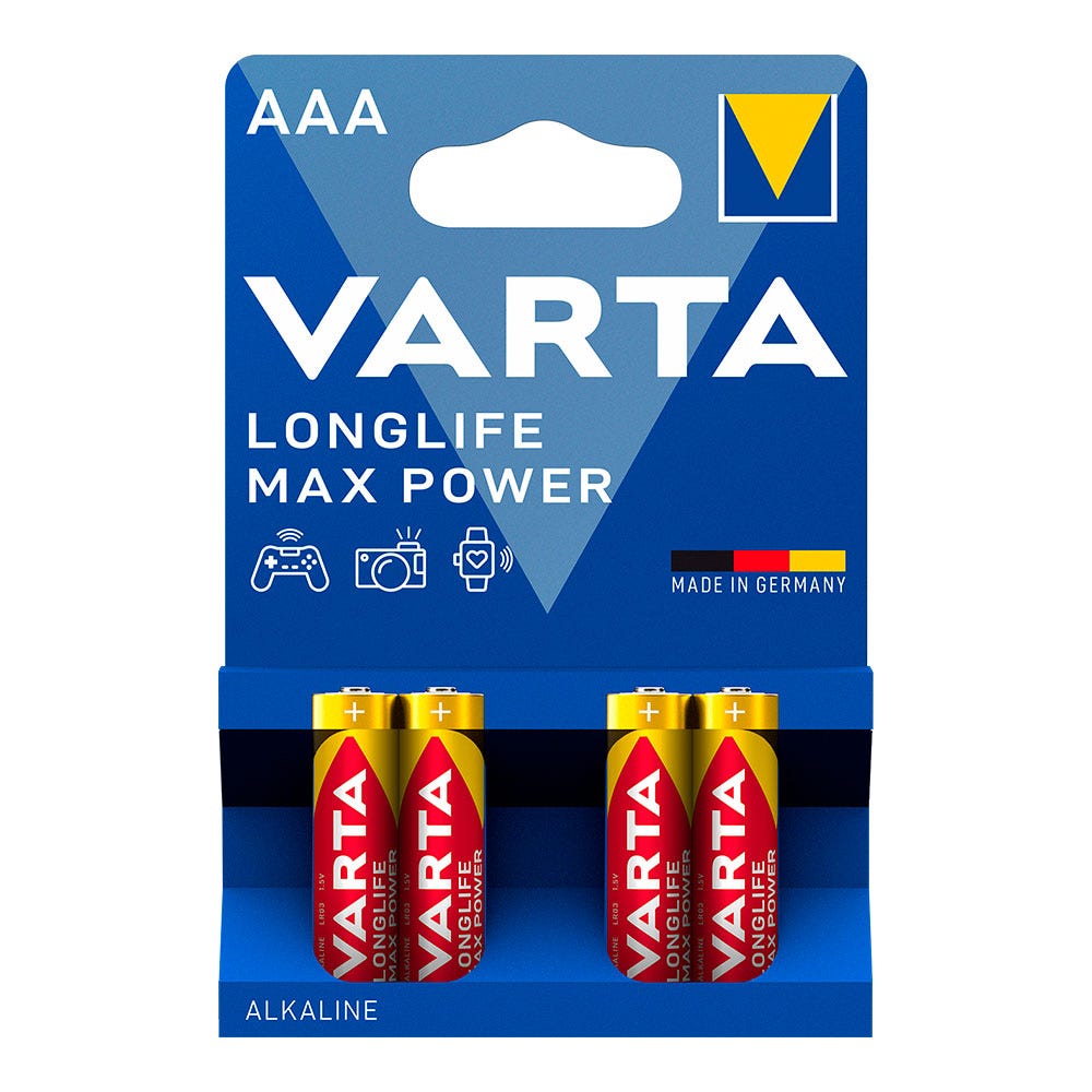 4 Piles LongLife VARTA AAA Max Power Alcaline 6
