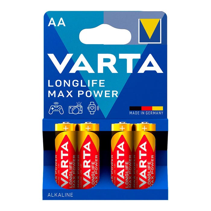 4 Piles LongLife VARTA AA Max Power Alcaline 6