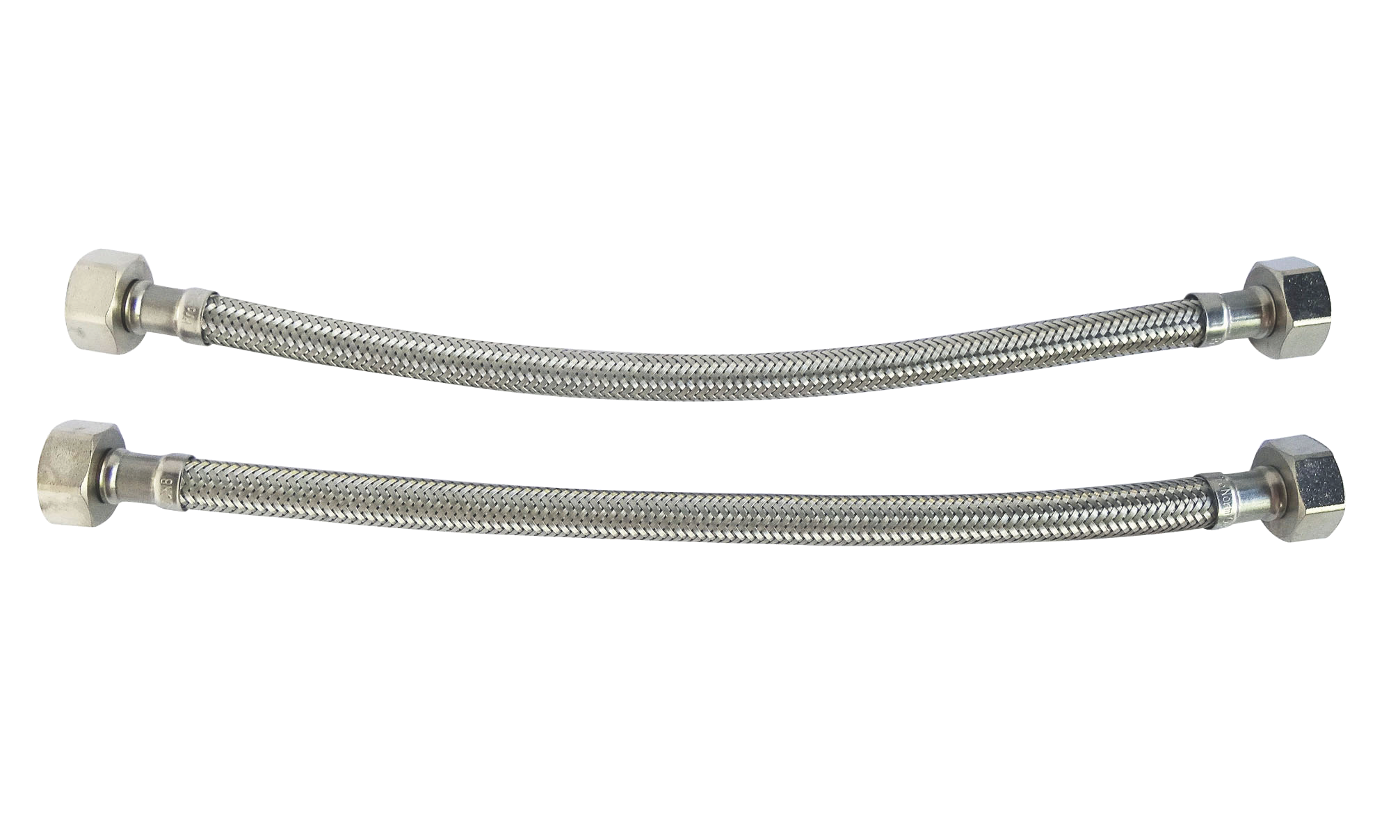 SOMATHERM FOR YOU - Lot de 2 flexibles sanitaires - Raccord 2 écrous tournants 1/2" - L = 300mm DN8