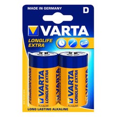 Lot de 2 piles type lr20 1.5 volts - Varta 4120101412 0