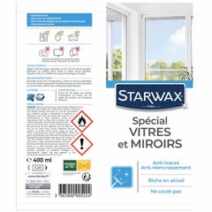 Mousse nettoyante pour vitres et miroirs 400ml STARWAX 1