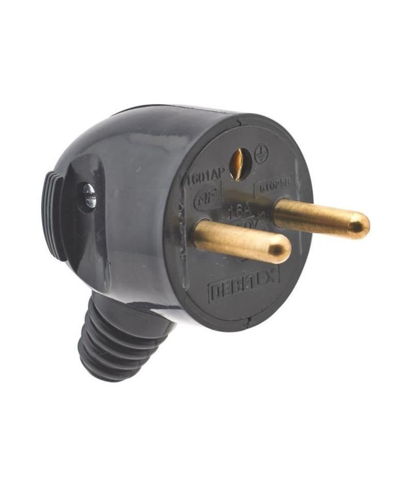 DEBFLEX Fiche mâle 2P+T 16 A noir