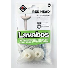 kit chevilles à expansion lavabo RED HEAD, Diam.10 x L.30 mm