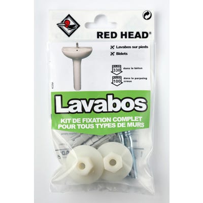 kit chevilles à expansion lavabo RED HEAD, Diam.10 x L.30 mm 0