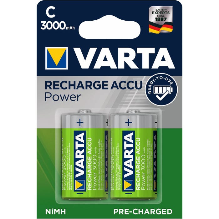 Piles rechargeables Ni-MH Accu Power 2x1,5V LR20 3000mAh - VARTA - 56720101402 2