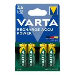 4 Piles LR06 VARTA AA Accu Power Rechargeables 2600mAh 4