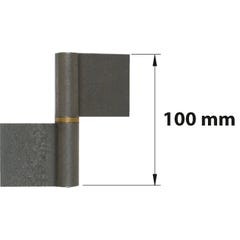 Paumelle de grille acier brut, H.100 x L.90 x P.16 mm 1