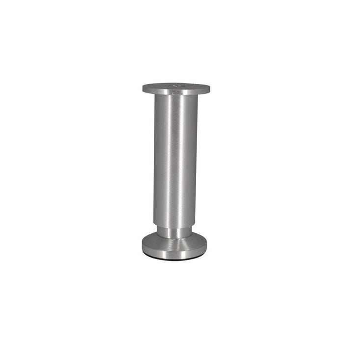 Pied Meuble Cylindrique Réglable 38x150 mm - Aluminium Brossé Gris 0