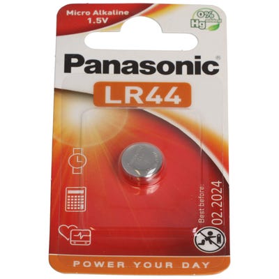PANASONIC Pile Bouton Cell Power LR44 (L1154) - alkaline manganese