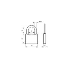 THIRARD - Cadenas à clé Line Sport Basket, acier, intérieur, anse acier, 30mm, 3 clés 1