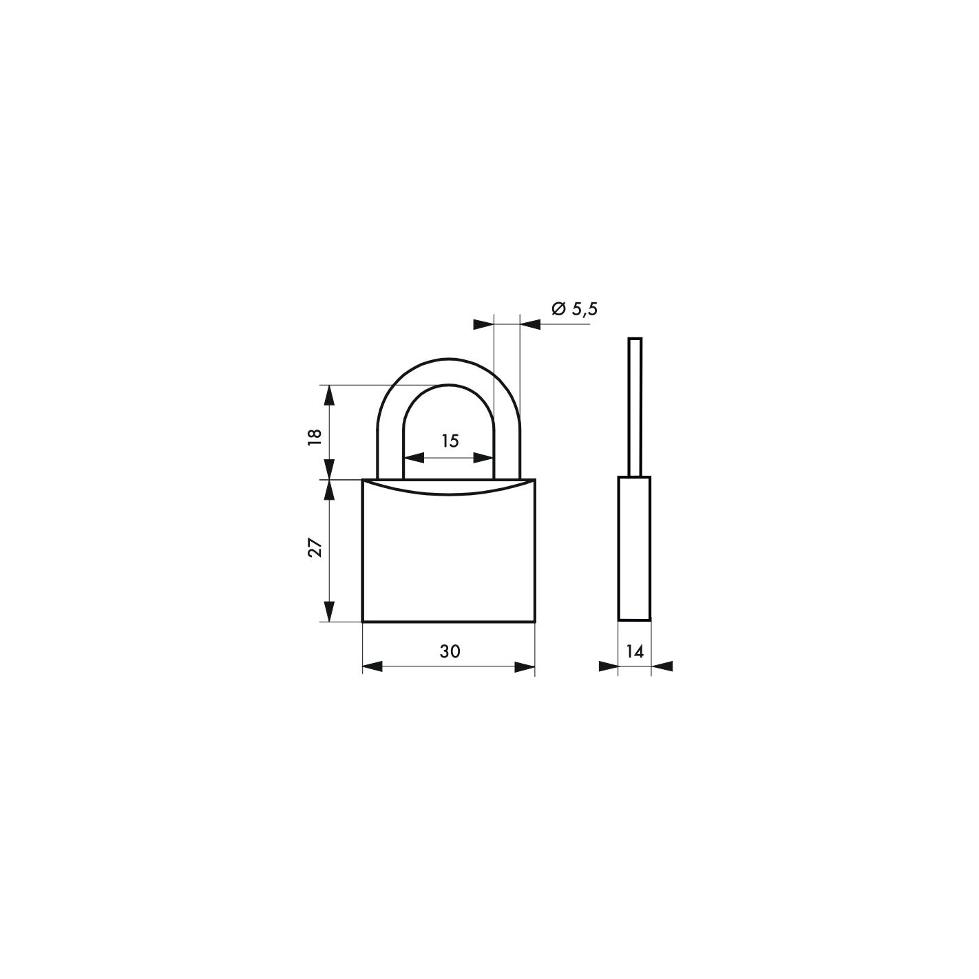 THIRARD - Cadenas à clé Chtiote Meuh, acier, intérieur, anse acier, 30mm, 3 clés 1
