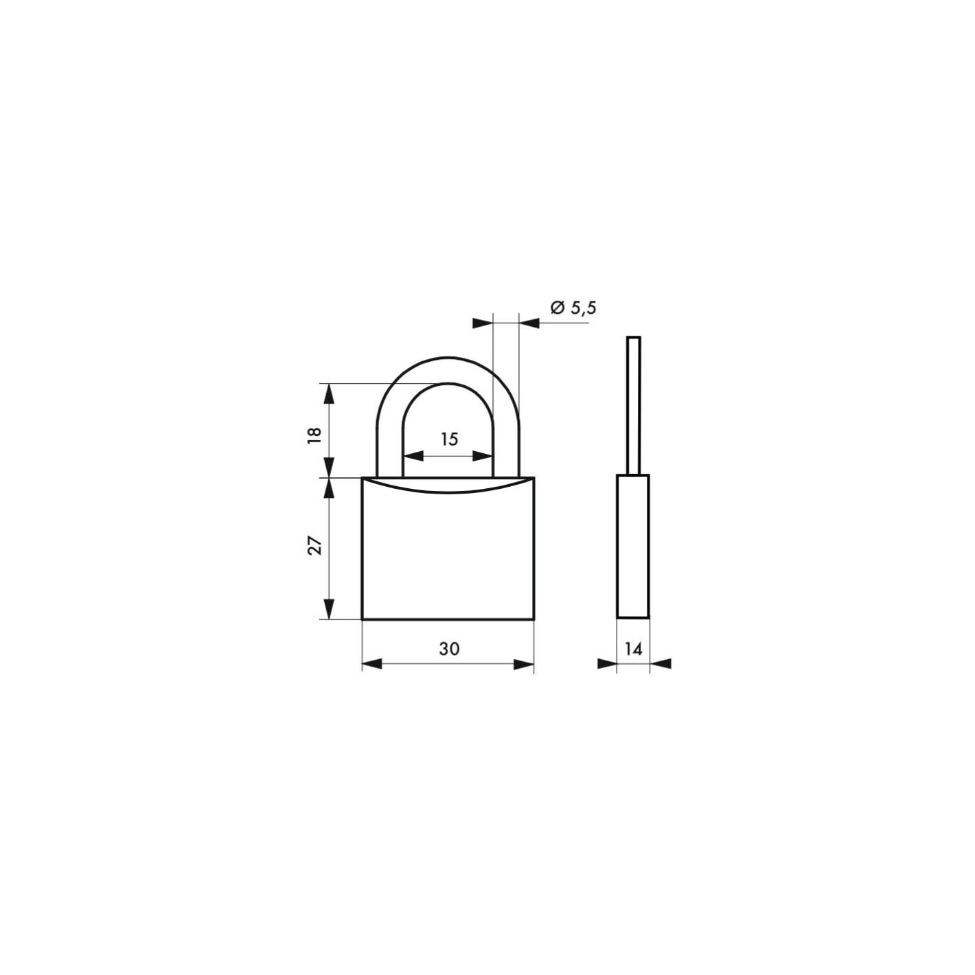 THIRARD - Cadenas à clé Chtiote Meuh 6, acier, intérieur, anse acier, 30mm, 3 clés 1
