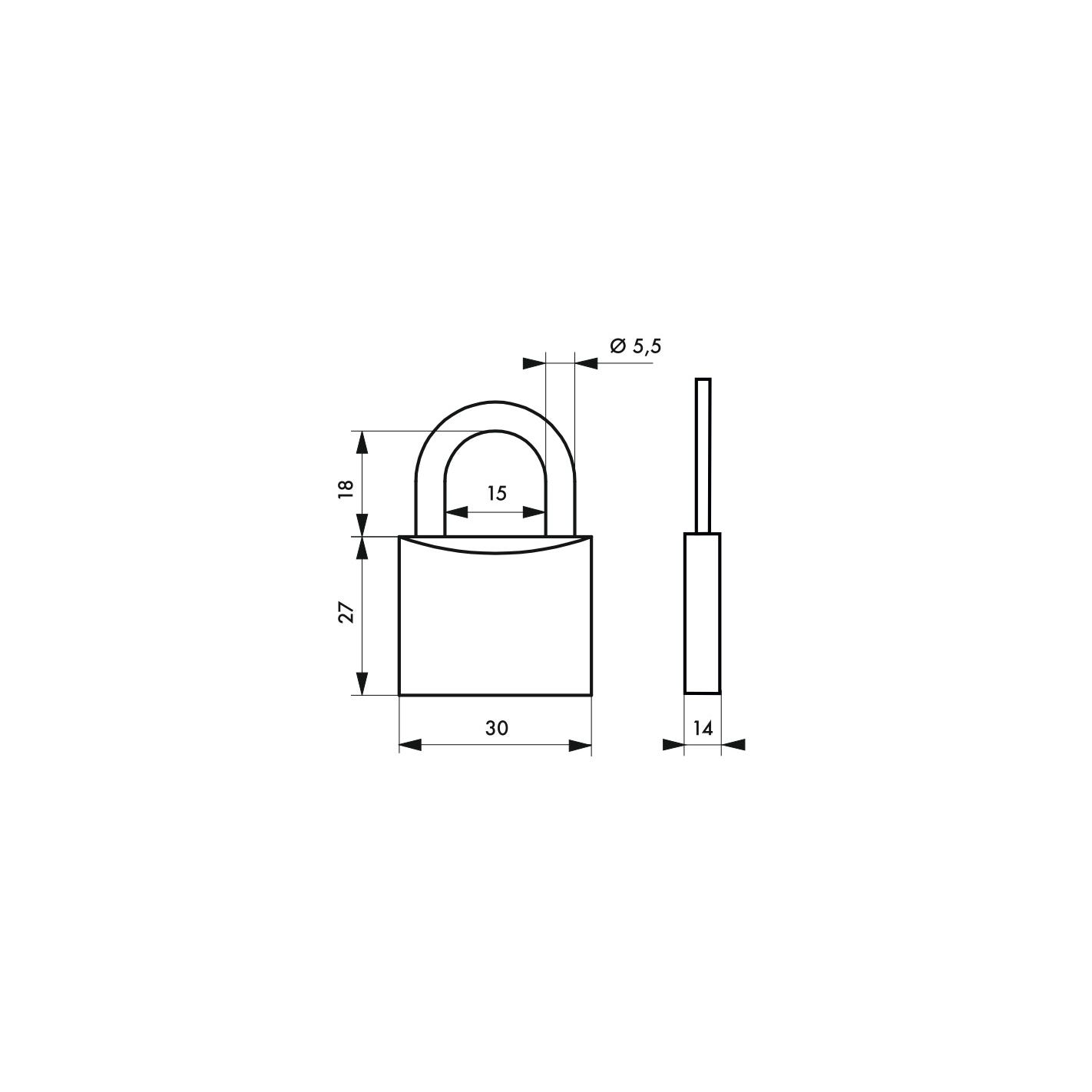 THIRARD - Cadenas à clé Chtiote Meuh 8, acier, intérieur, anse acier, 30mm, 3 clés 1