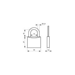 THIRARD - Cadenas à clé Chtiote Meuh 8, acier, intérieur, anse acier, 30mm, 3 clés 1