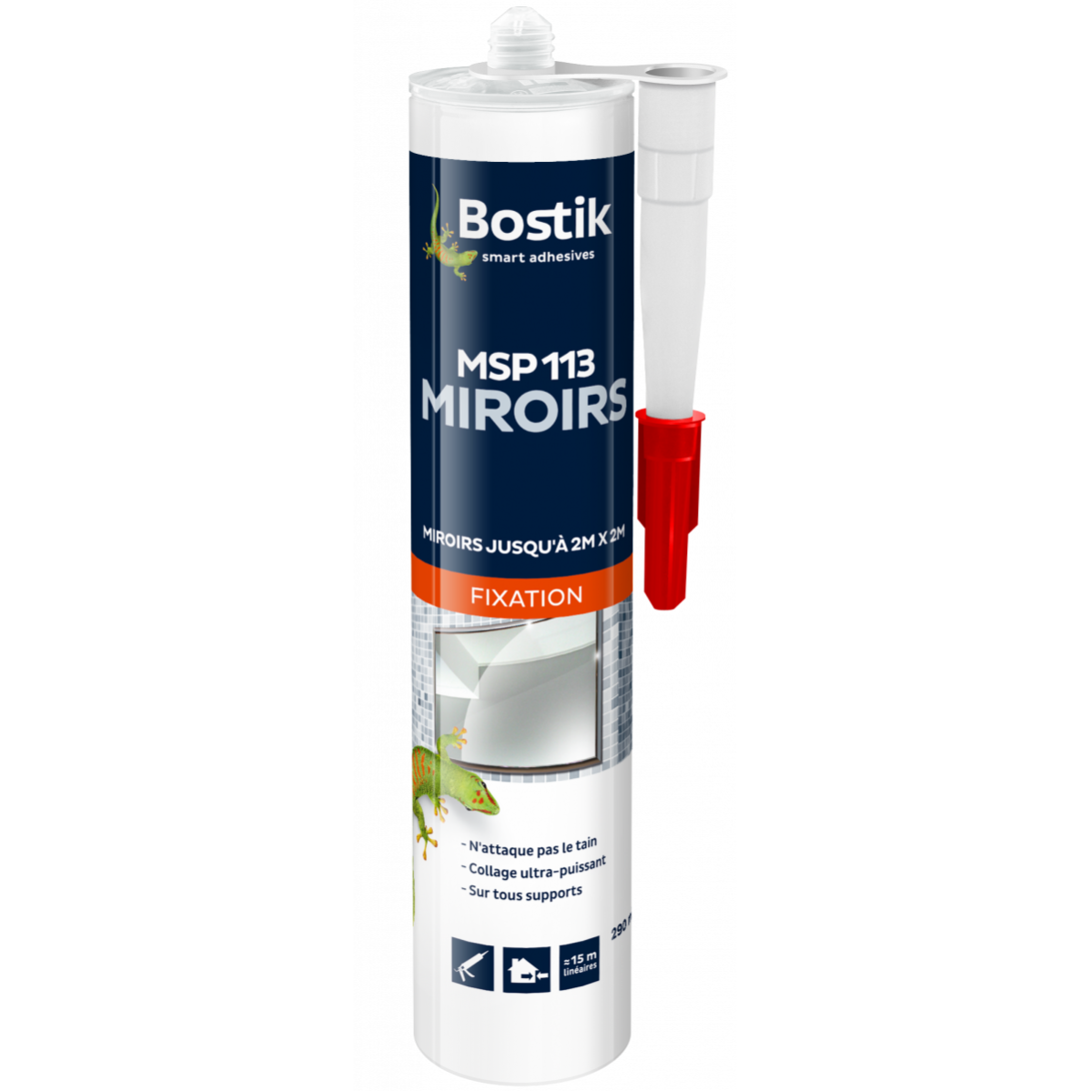 Mastic de fixation msp 113 miroirs - cartouche plastique 290ml