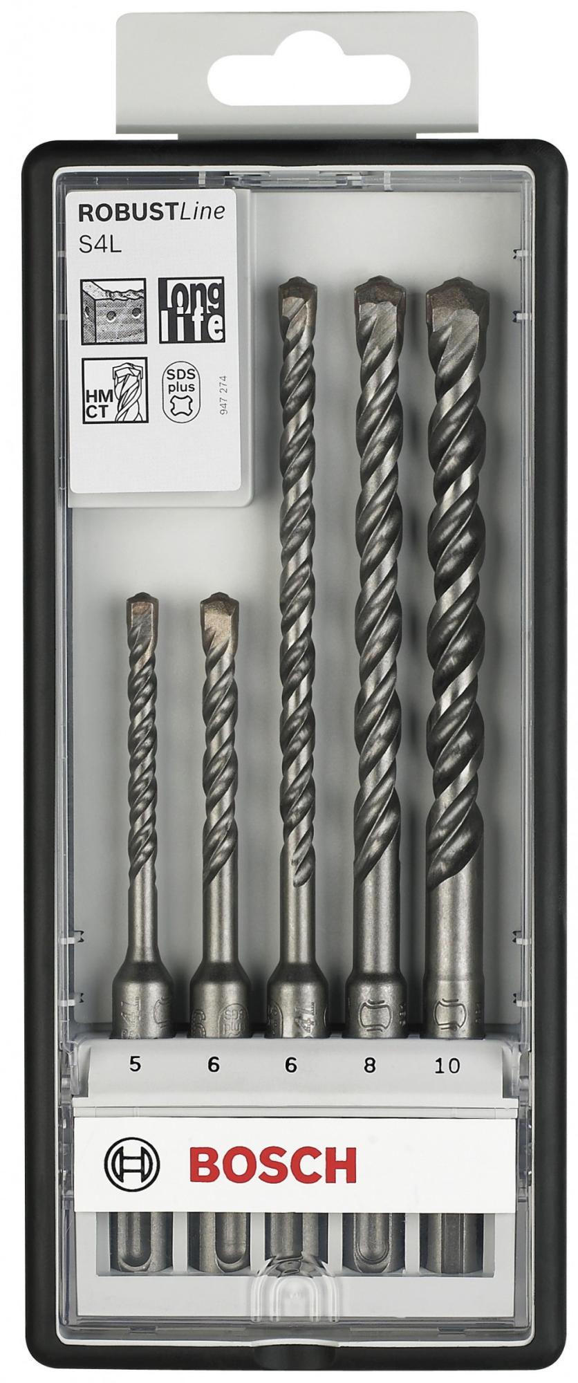 Lot de 5 forets sds plus-5 multimatériau, Diam.6-6-8-8-10 mm BOSCH