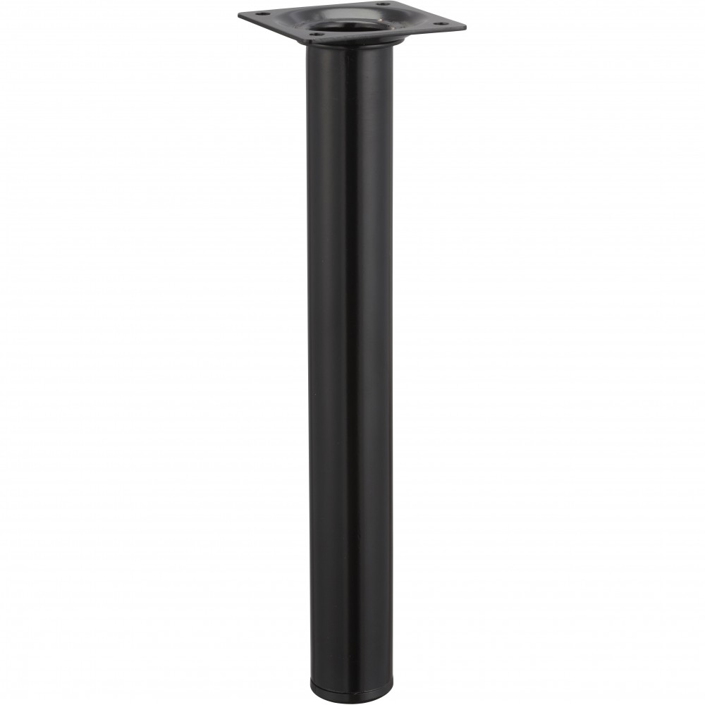 Pied table basse cylindrique HETTICH fixe acier époxy noir