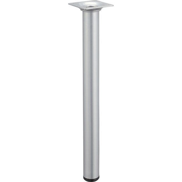 Pied table basse cylindrique HETTICH fixe, H.25 cm acier mat gris 1