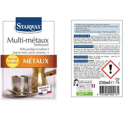 Nettoyant multimétal STARWAX, incolore, 250ml liquide, 250 ml 1