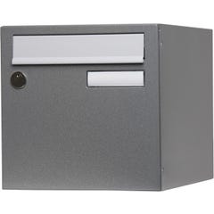 Boîte aux lettres normalisée 1 porte extérieur RENZ acier gris brillant