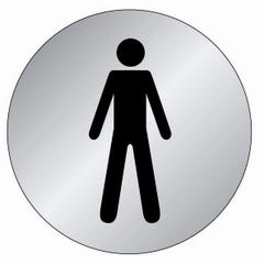Plaque signalétique en Aluminium brossé ''Toilette homme'' D.75mm - NOVAP - 4383026 0