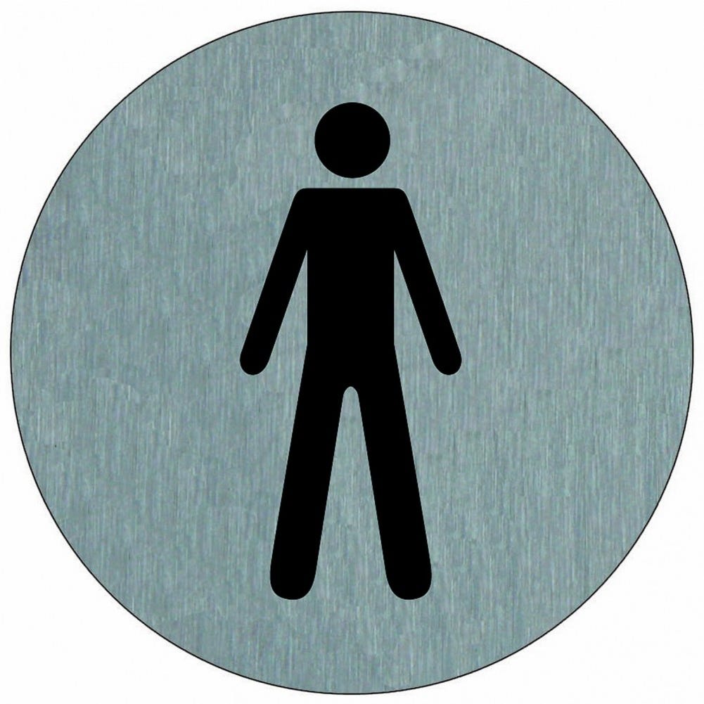 Plaque signalétique en Aluminium brossé ''Toilette homme'' D.75mm - NOVAP - 4383026 2