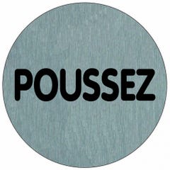 Plaque signalétique en Aluminium brossé ''Poussez'' D.75mm - NOVAP - 4383194 3