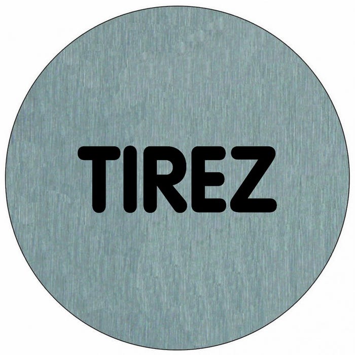 Plaque signalétique en Aluminium brossé ''Tirez'' D.75mm - NOVAP - 4383200 3