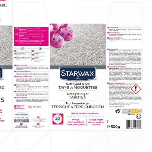 Nettoyant à sec Tapis Moquettes Starwax - 500g Starwax 3
