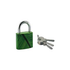 THIRARD - Cadenas à clé Green Idea Bananier, acier, intérieur, anse acier, 30mm, 2 clés 0