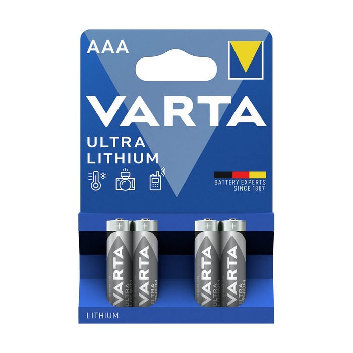 4 Piles LR03 VARTA AAA ULTRA Lithium 4