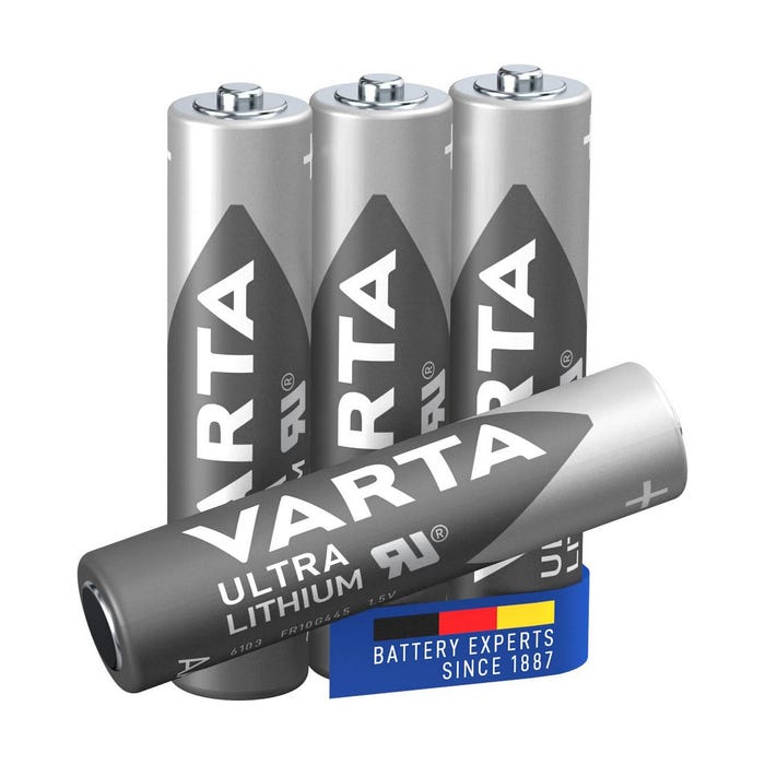 4 Piles LR03 VARTA AAA ULTRA Lithium 5