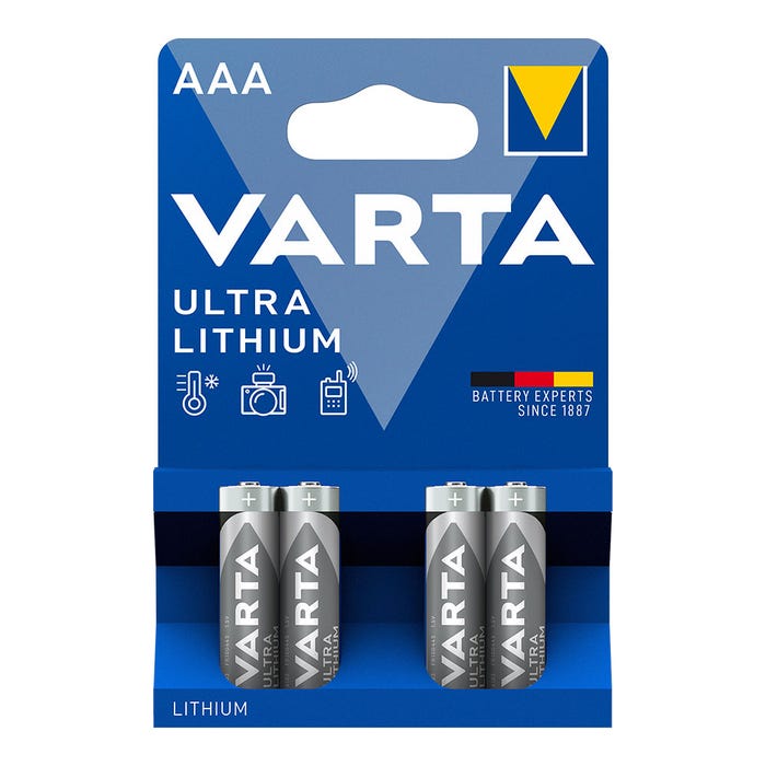 4 Piles LR03 VARTA AAA ULTRA Lithium 6