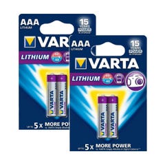 4 Piles LR06 VARTA AA ULTRA Lithium 5