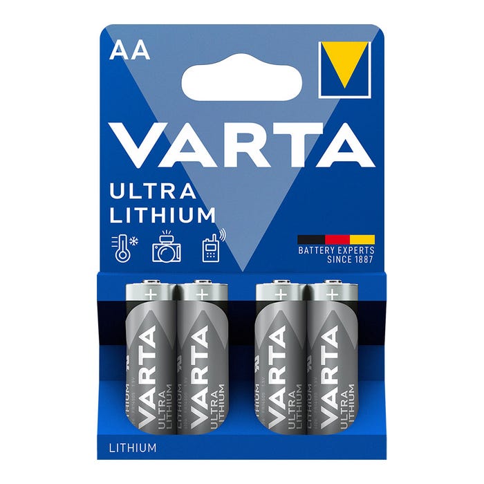4 Piles LR06 VARTA AA ULTRA Lithium 6