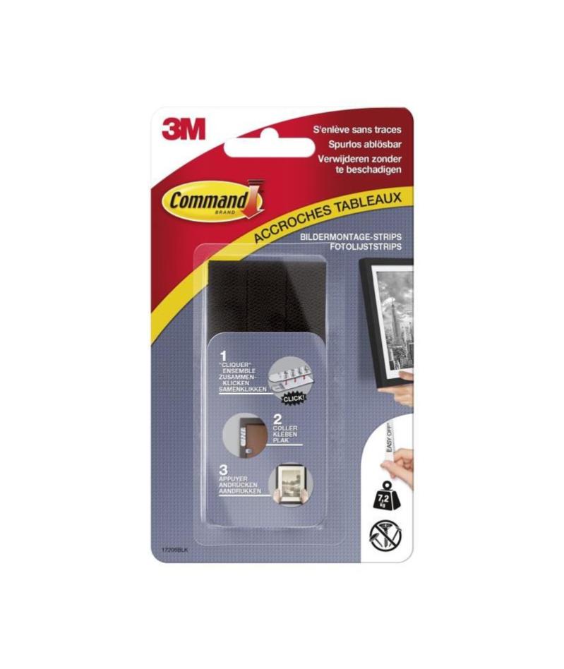 3M COMMAND Languettes de fixation - Grand modele - Noir