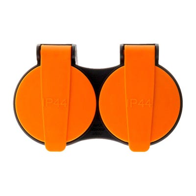 Rallonge étanche 2 prises avec clapet orange 2P+T H07RN-F 3x 1,5mm² 5m - Zenitech 2