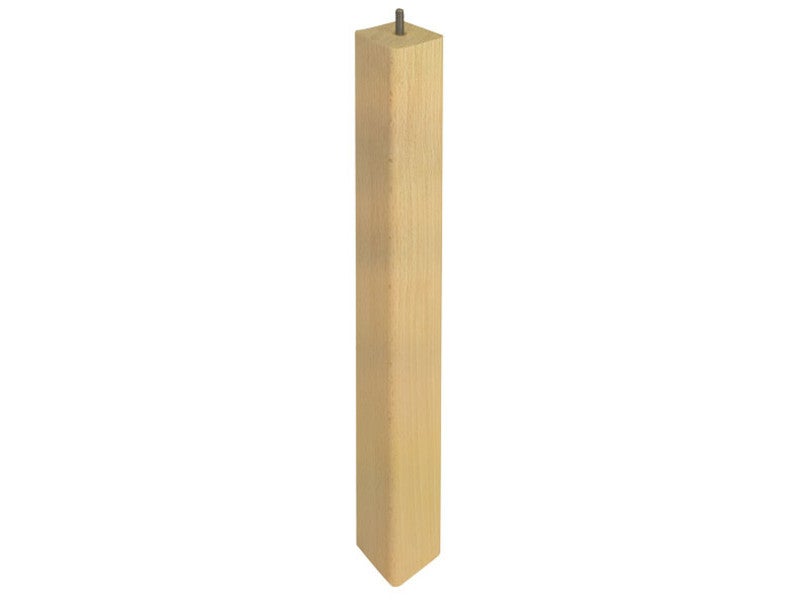 Pied De Table Basse Carré Fixe Hêtre Brut Blanc/Beige, 36 Cm