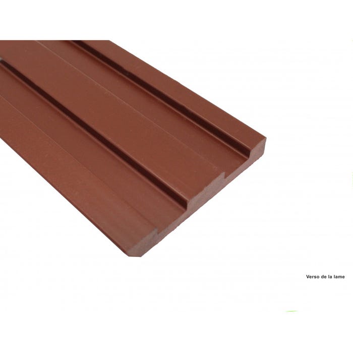 Bardage ajouré bois composite Brun rouge, E : 1cm, l : 7.5 cm, L : 270 cm.2 1