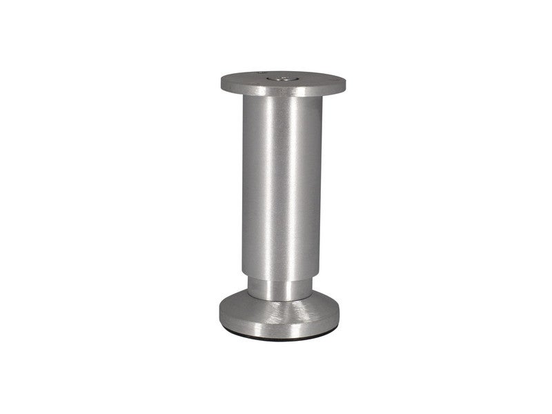 Pied Meuble Cylindrique Réglable 38x120mm - Aluminium Brossé Gris