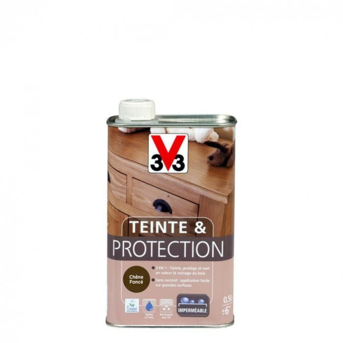Teinte et protection V33, 0.5 l, chêne foncé mat 2