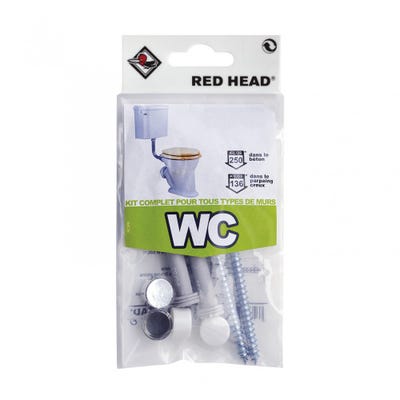 kit chevilles à verrouillage de forme wc RED HEAD, Diam.8 0