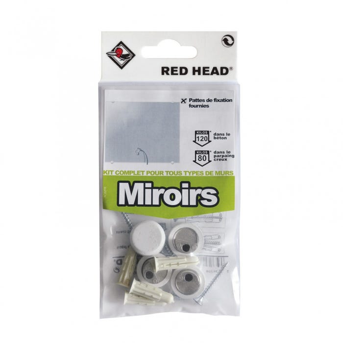 kit chevilles à expansion miroir blanc RED HEAD, Diam.6 x L.25 mm 0